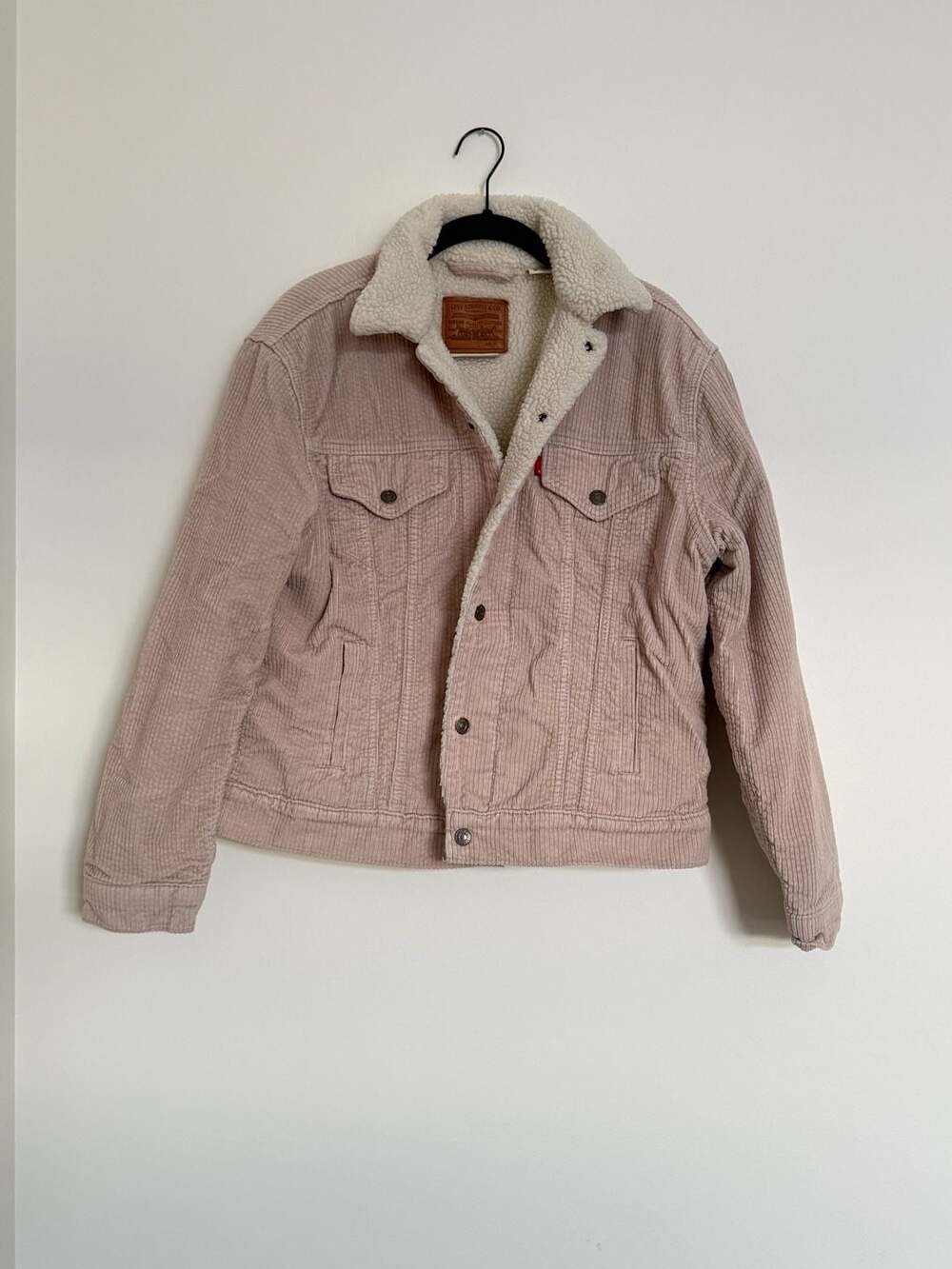 Levi's Premium Ex-Boyfriend Corduroy Sherpa Trucker Jacket Beige M